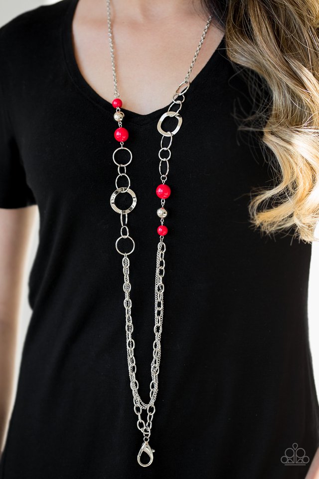 Paparazzi Accessories ❋Modern Motley - Red Lanyard❋ Flat Rate Ship $4.50❋