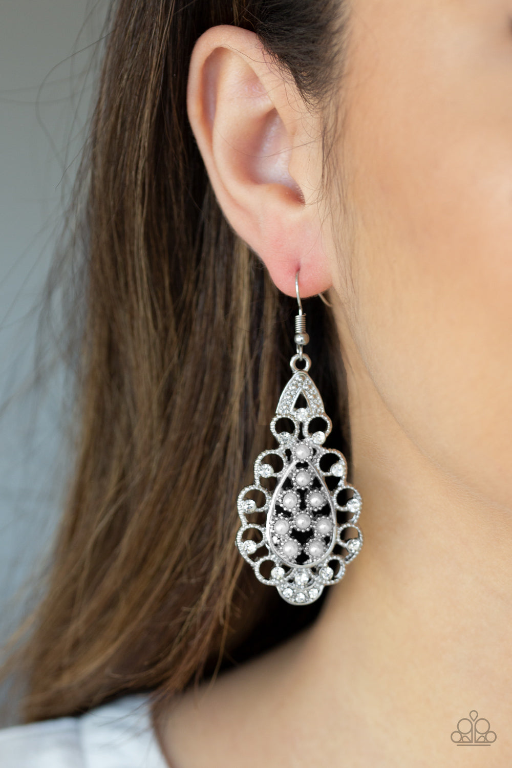 Paparazzi Accessories ✽ Sprinkle On The Sparkle - White Earrings✽Flat Rate Ship $4.50✽