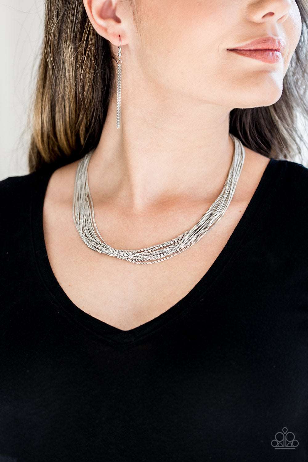Paparazzi Accessories ✽ Backstage Bravado - Silver Necklace✽Flat Rate Ship $4.50✽