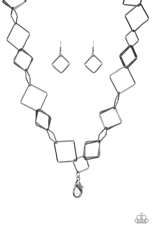 brought✽to✽you✽by✽blingflingbykat✽backed-into-a-corner-black-lanyard✽paparazzi-accessories