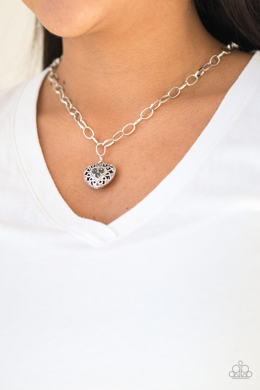 Paparazzi Accessories ✽ No Love Lost - Silver Necklace✽Flat Rate Ship $4.50✽