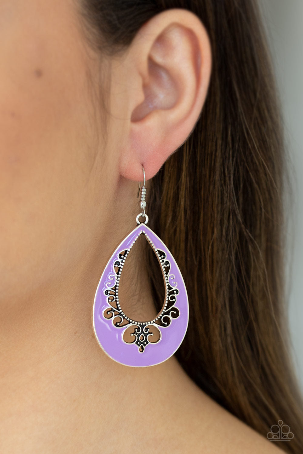 Paparazzi Accessories ✽ Compliments To The CHIC - Purple Earrings✽Flat Rate Ship $4.50✽