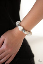 Load image into Gallery viewer, Paparazzi Accessories ❋Stone Age Stunner - White Bracelet❋ Flat Rate Ship $4.50❋
