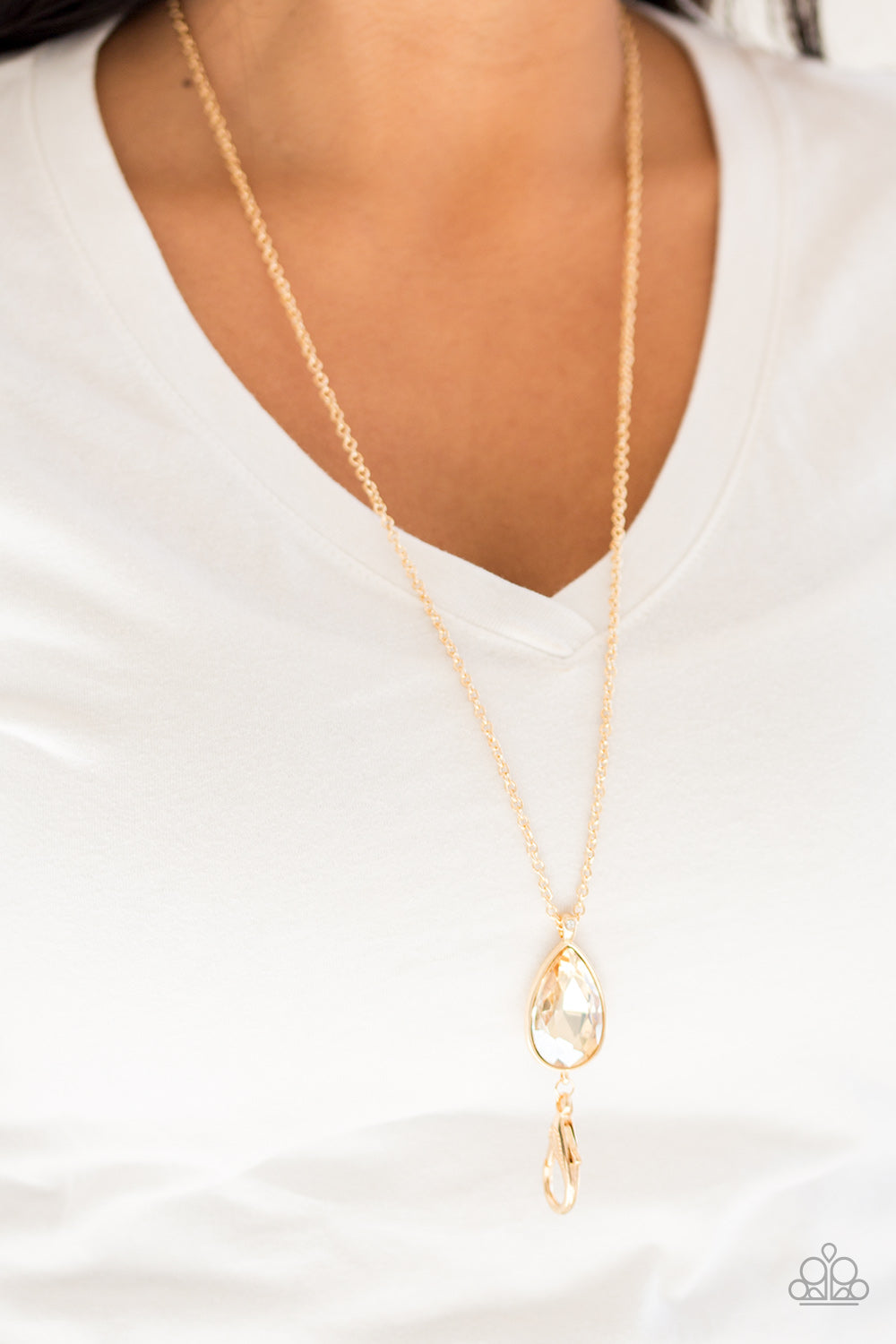 Paparazzi Accessories ✽ Elite Shine - Gold Lanyard✽Flat Rate Ship $4.50✽