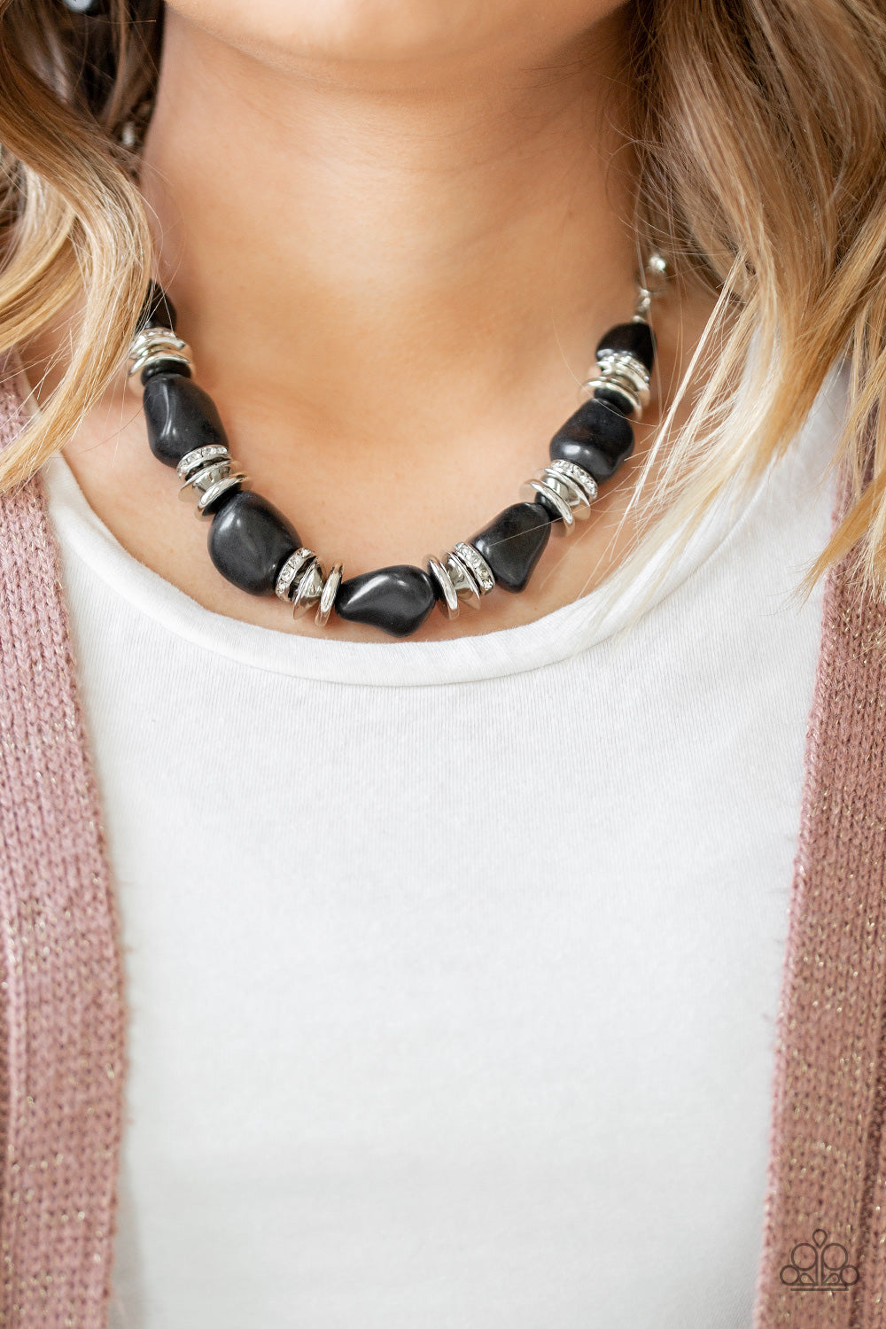 Paparazzi Accessories ✽ Stunningly Stone Age - Black Necklace✽Flat Rate Ship $4.50✽