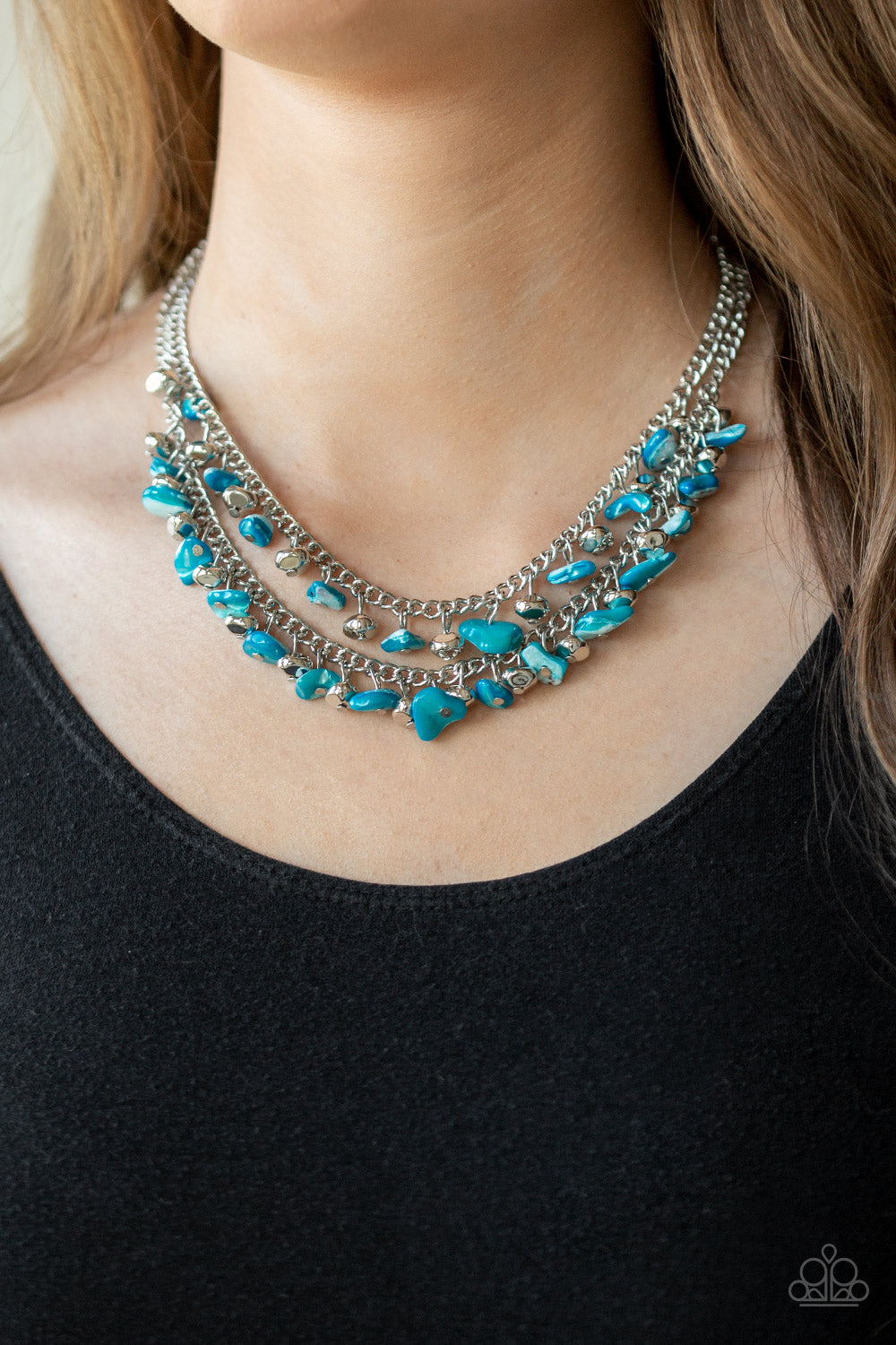Paparazzi Accessories ✽ Pebble Pioneer - Blue Necklace✽Flat Rate Ship $4.50✽