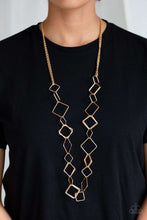 Load image into Gallery viewer, Paparazzi Accessories ✽ Backed Into A Corner - Gold Necklace✽Flat Rate Ship $4.50✽
