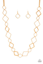 Load image into Gallery viewer, brought✽to✽you✽by✽blingflingbykat✽backed-into-a-corner-gold-necklace✽paparazzi-accessories
