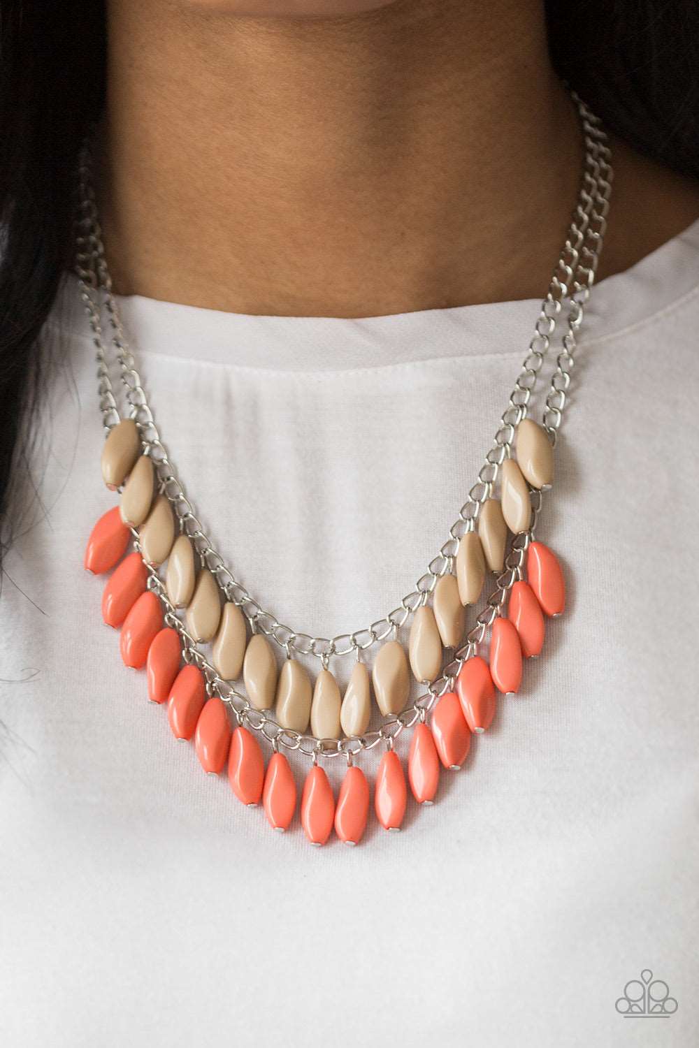 Paparazzi Accessories ✽ Beaded Boardwalk - Orange Necklace✽Flat Rate Ship $4.50✽