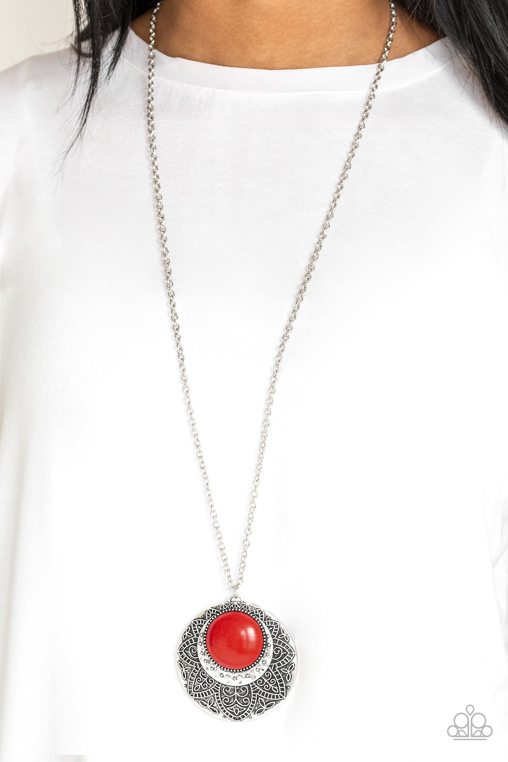 Paparazzi Accessories ✽ Medallion Meadow - Red Necklace✽Flat Rate Ship $4.50✽