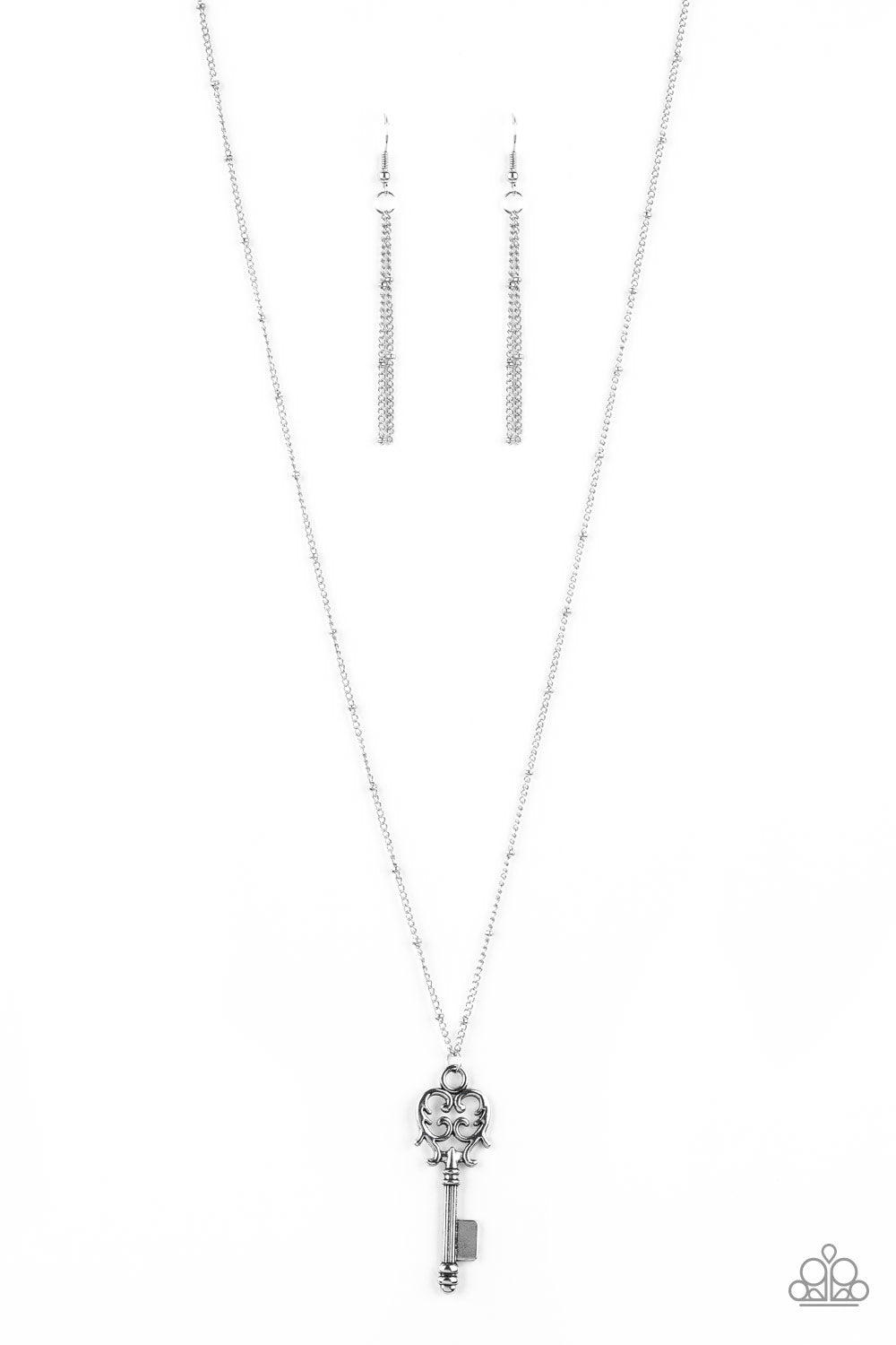 brought✽to✽you✽by✽blingflingbykat✽the-magic-key-silver-necklace✽paparazzi-accessories