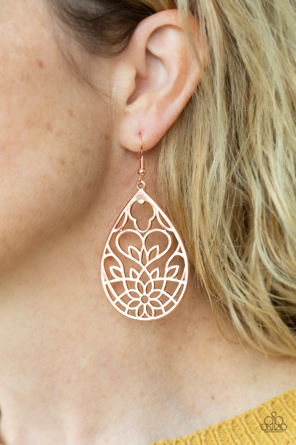 Paparazzi Accessories ✽ Lovely Lotus - Copper Earrings✽Flat Rate Ship $4.50✽