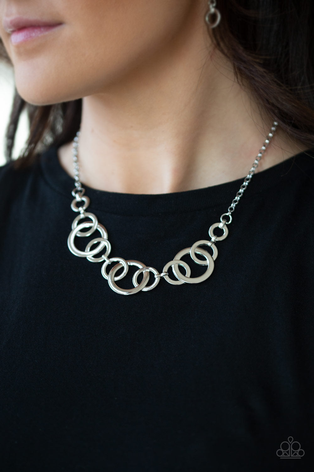 Paparazzi Accessories ✽ Going In Circles - Silver Necklace✽Flat Rate Ship $4.50✽