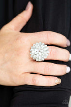 Load image into Gallery viewer, Paparazzi Accessories ✽ Bloomin Bloomer - White Ring✽Flat Rate Ship $4.50✽

