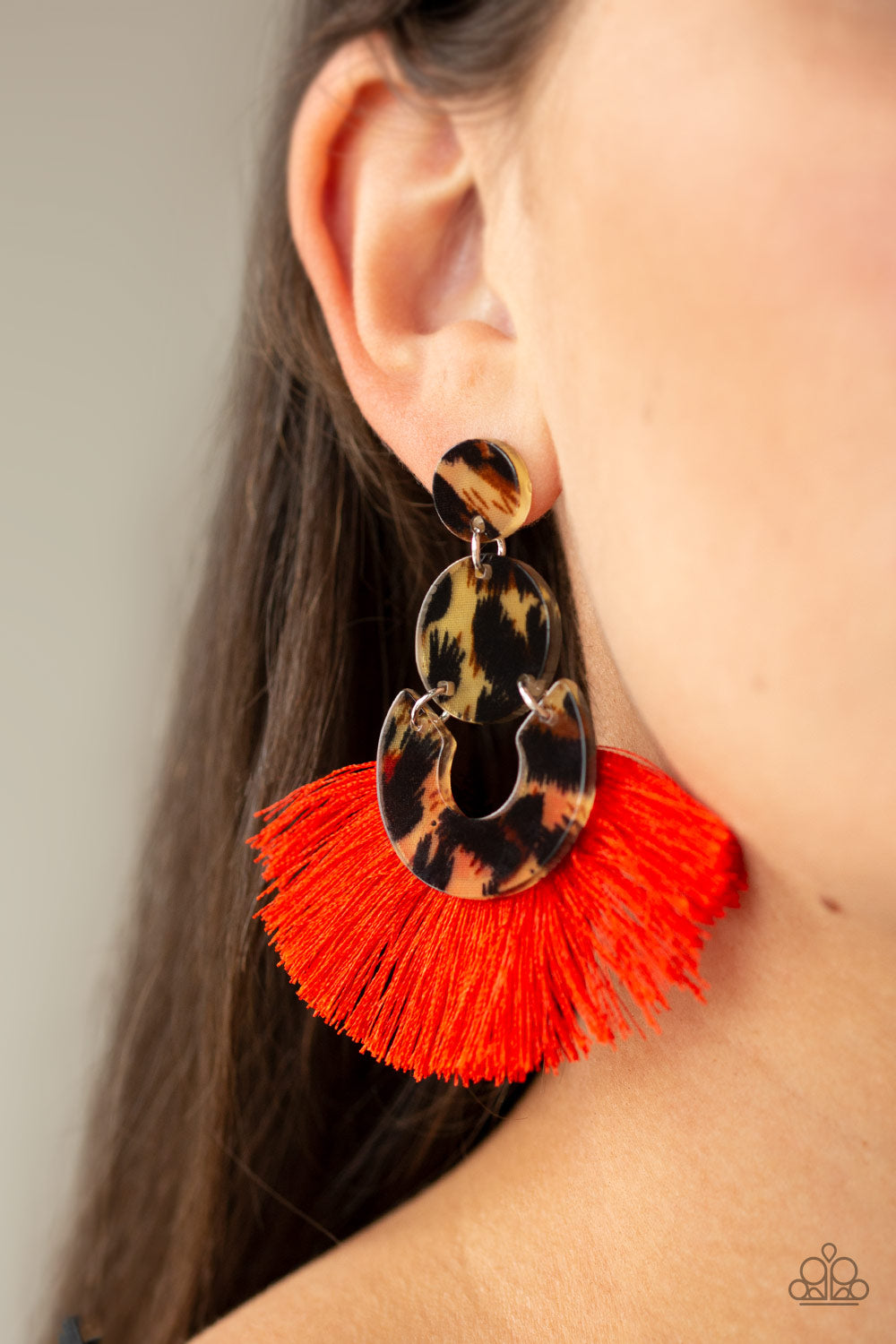 Paparazzi Accessories ✽ One Big Party ANIMAL - Red Post Earrings✽Flat Rate Ship $4.50✽