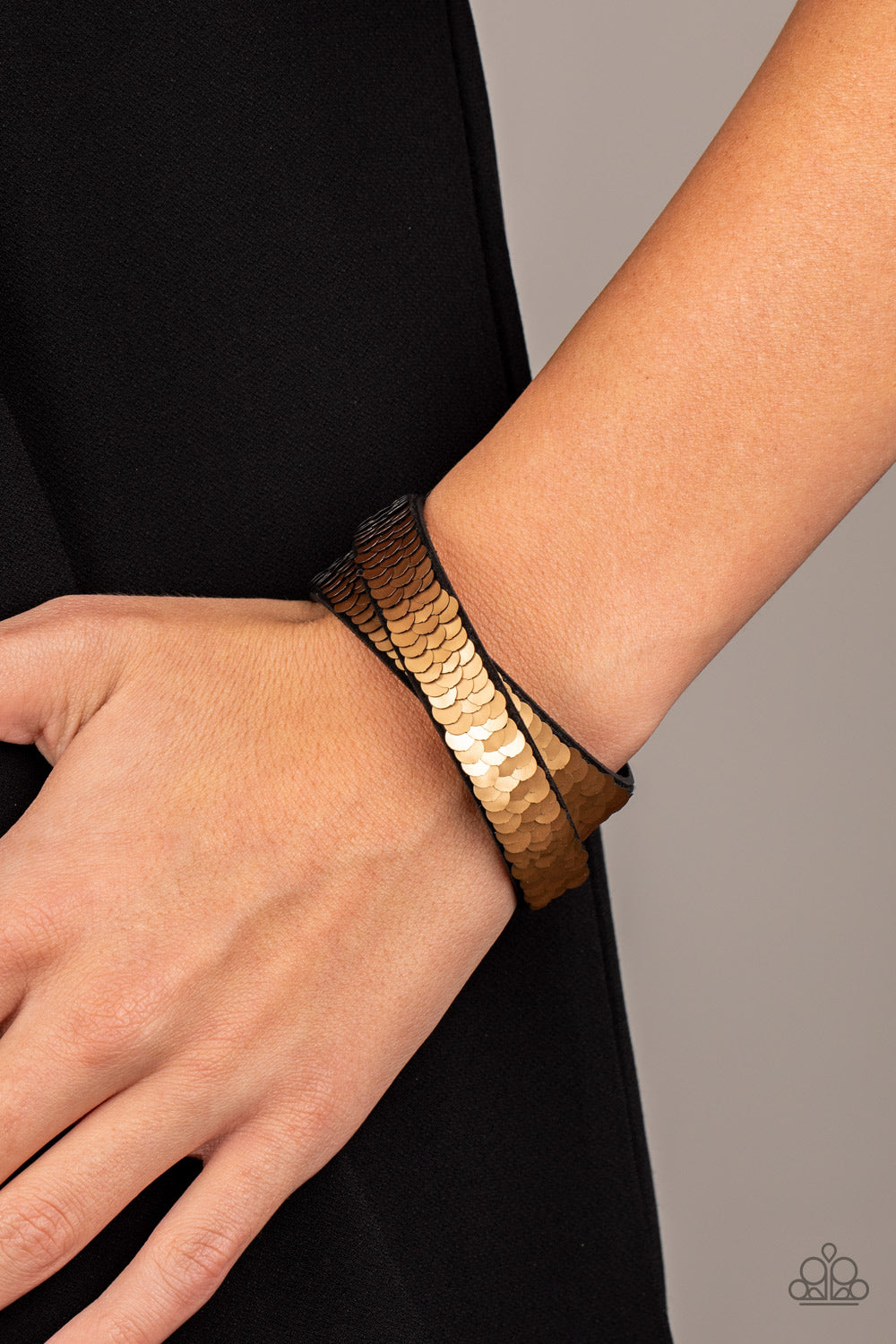 Paparazzi Accessories ✽ Under The SEQUINS - Gold Bracelet✽Flat Rate Ship $4.50✽
