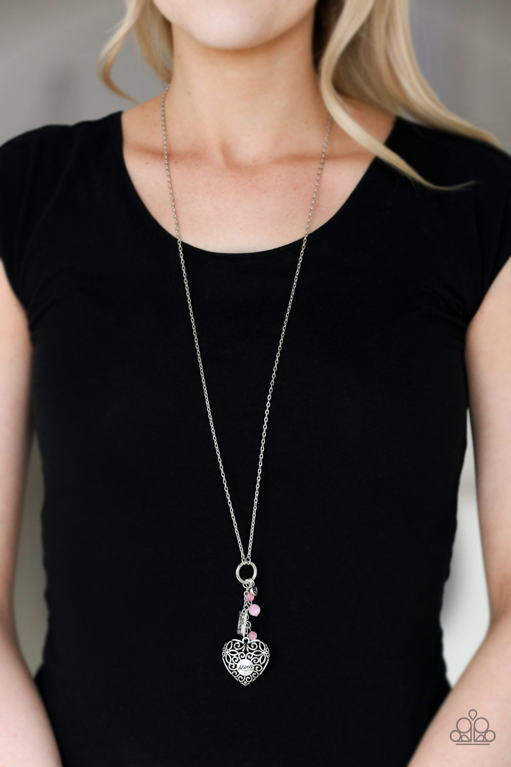 Paparazzi Accessories ✽ Mom Hustle - Pink Heart Necklace✽Flat Rate Ship $4.50✽