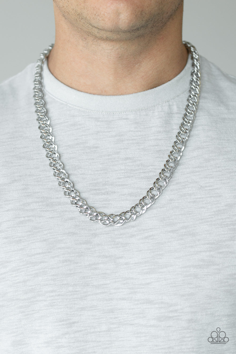 Paparazzi Accessories ✽ Undefeated - Silver Mens Necklace✽Flat Rate Ship $4.50✽