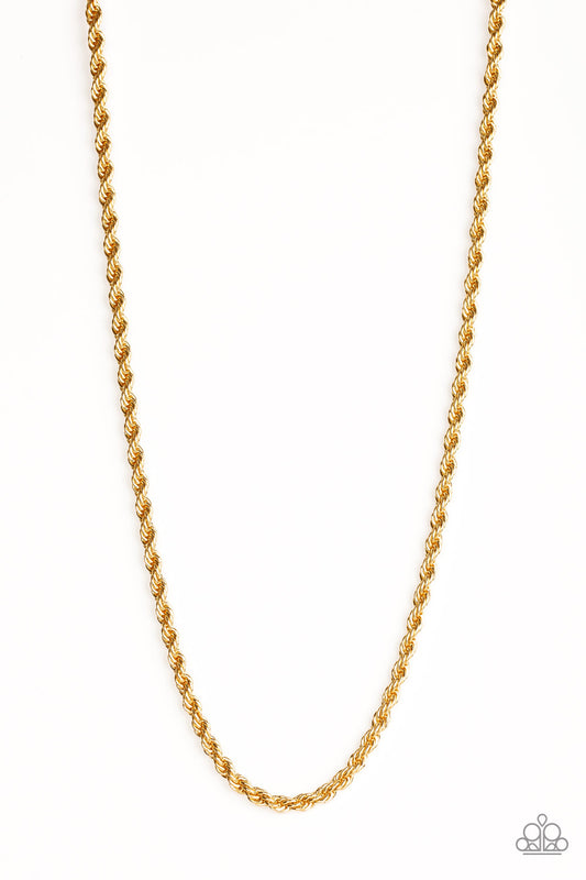brought✽to✽you✽by✽blingflingbykat✽double-dribble-gold-mens necklace✽paparazzi-accessories