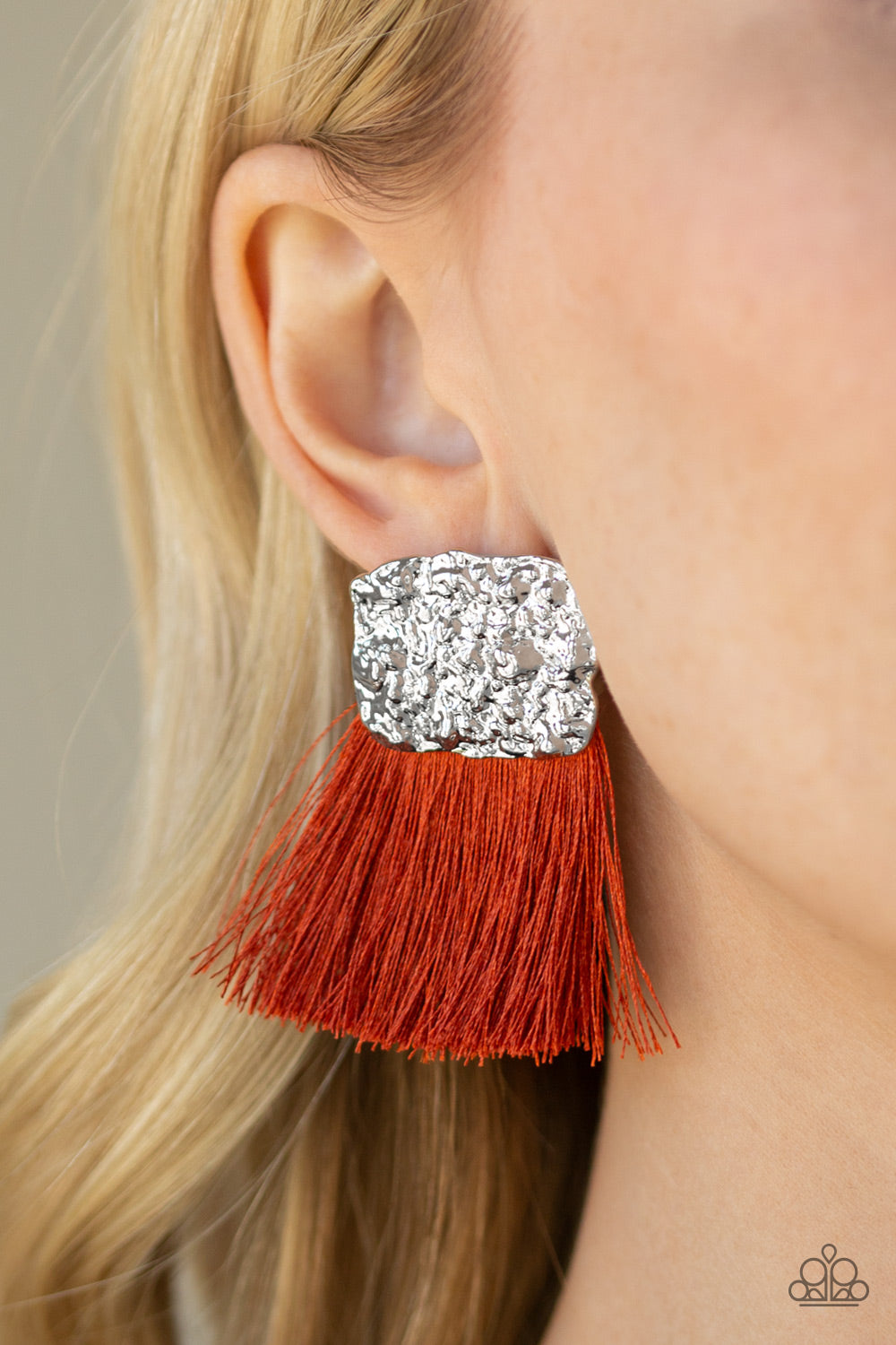 Paparazzi Accessories ✽ Plume Bloom - Orange Post Earrings✽Flat Rate Ship $4.50✽