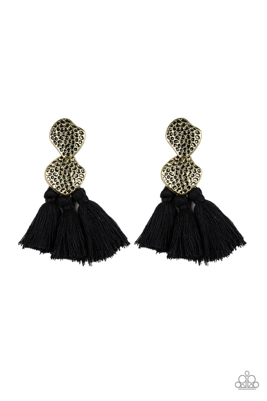 brought✽to✽you✽by✽blingflingbykat✽tenacious-tassel-black-post earrings✽paparazzi-accessories