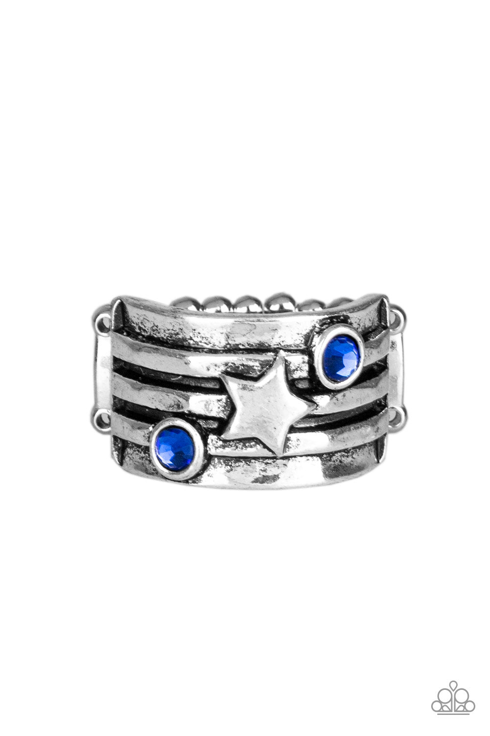 brought✽to✽you✽by✽blingflingbykat✽stars-and-stripes-blue-ring✽paparazzi-accessories