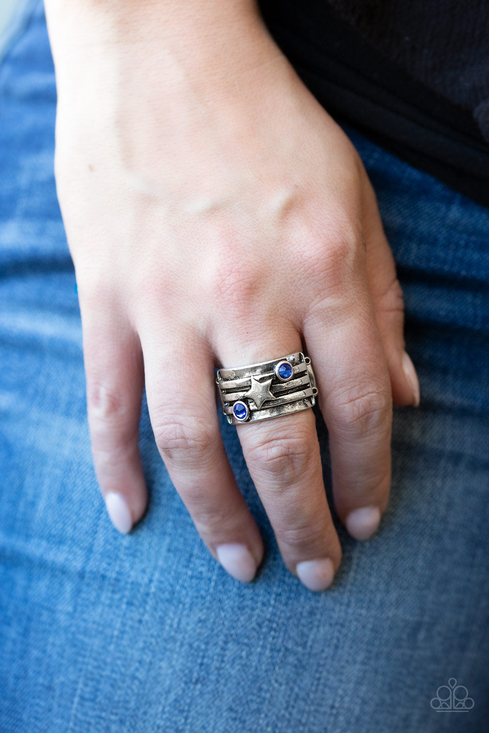 Paparazzi Accessories ✽ Stars and Stripes - Blue Ring✽Flat Rate Ship $4.50✽