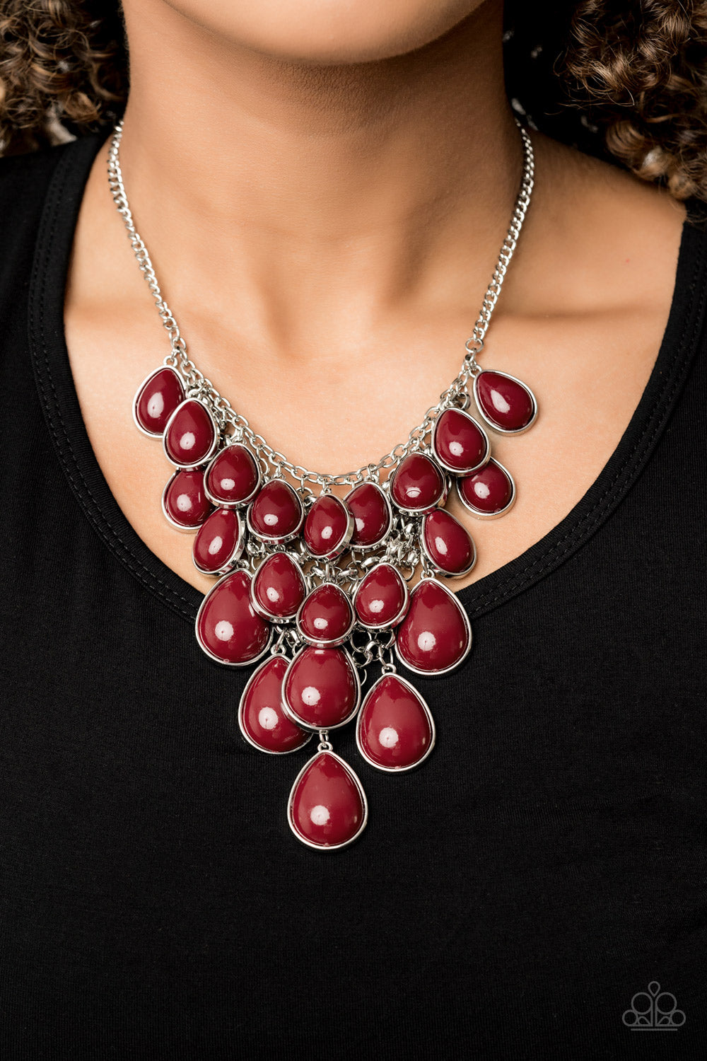 Paparazzi Accessories ✽ Shop Til You TEARDROP - Red Necklace✽Flat Rate Ship $4.50✽