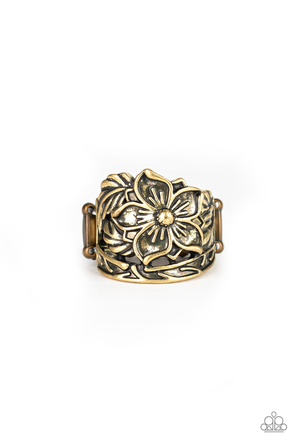 brought✽to✽you✽by✽blingflingbykat✽hibiscus-highland-brass-ring✽paparazzi-accessories