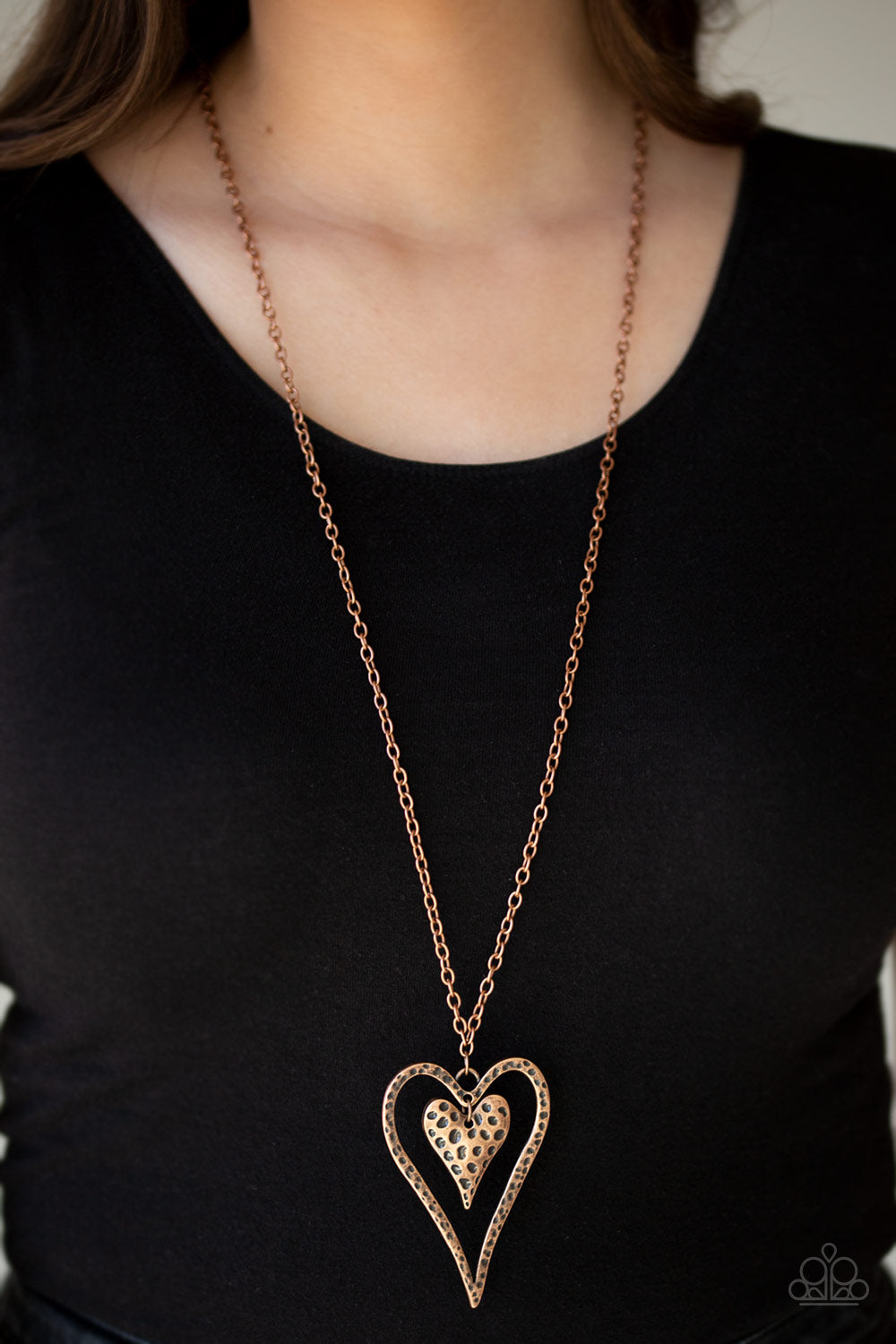 Paparazzi Accessories ✽ Hardened Hearts - Copper Necklace✽Flat Rate Ship $4.50✽