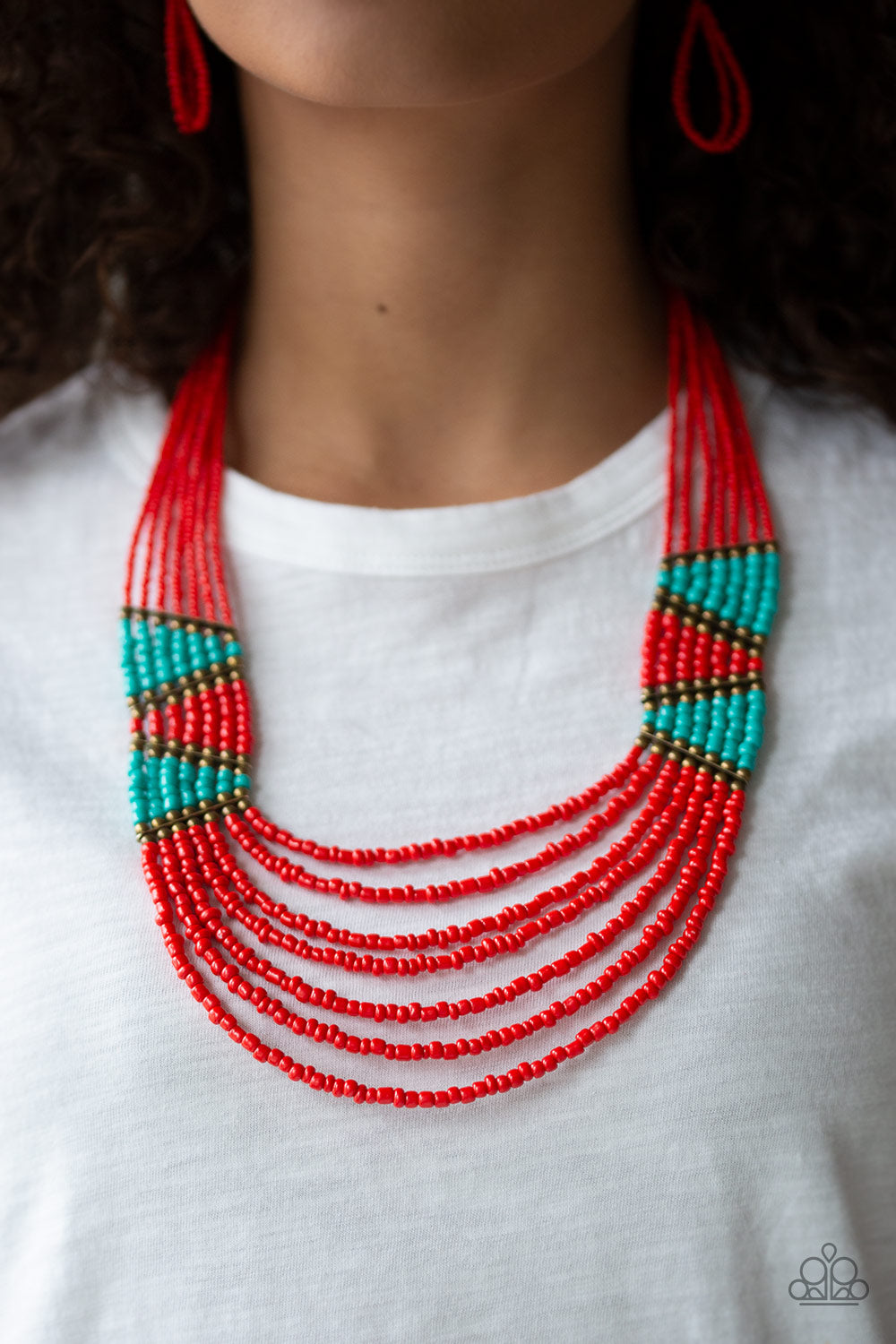 Paparazzi Accessories ✽ Kickin It Outback - Red Necklace✽Flat Rate Ship $4.50✽