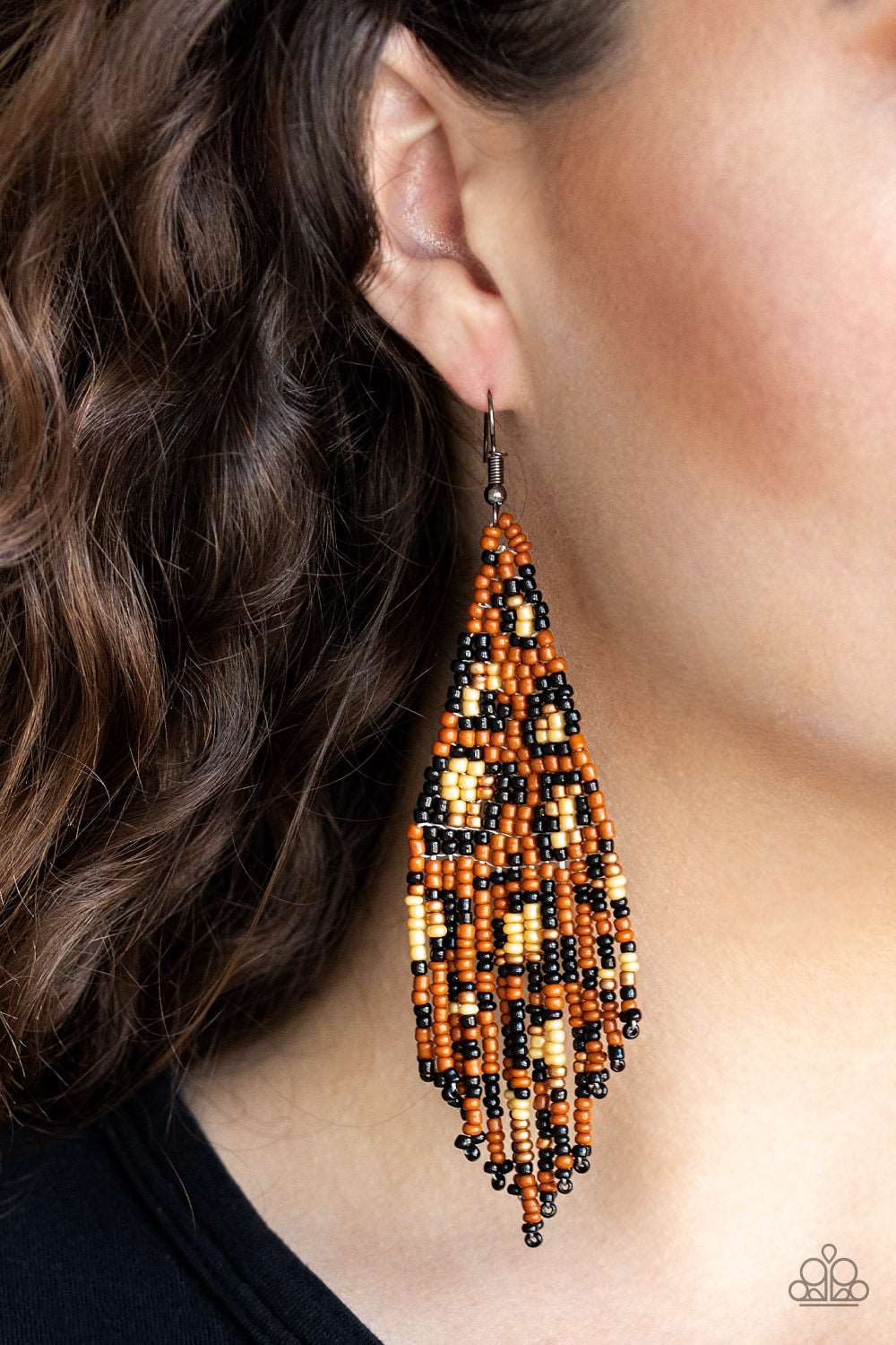 Paparazzi Accessories ✽ Bodacious Bombshell - Brown Earrings✽Flat Rate Ship $4.50✽