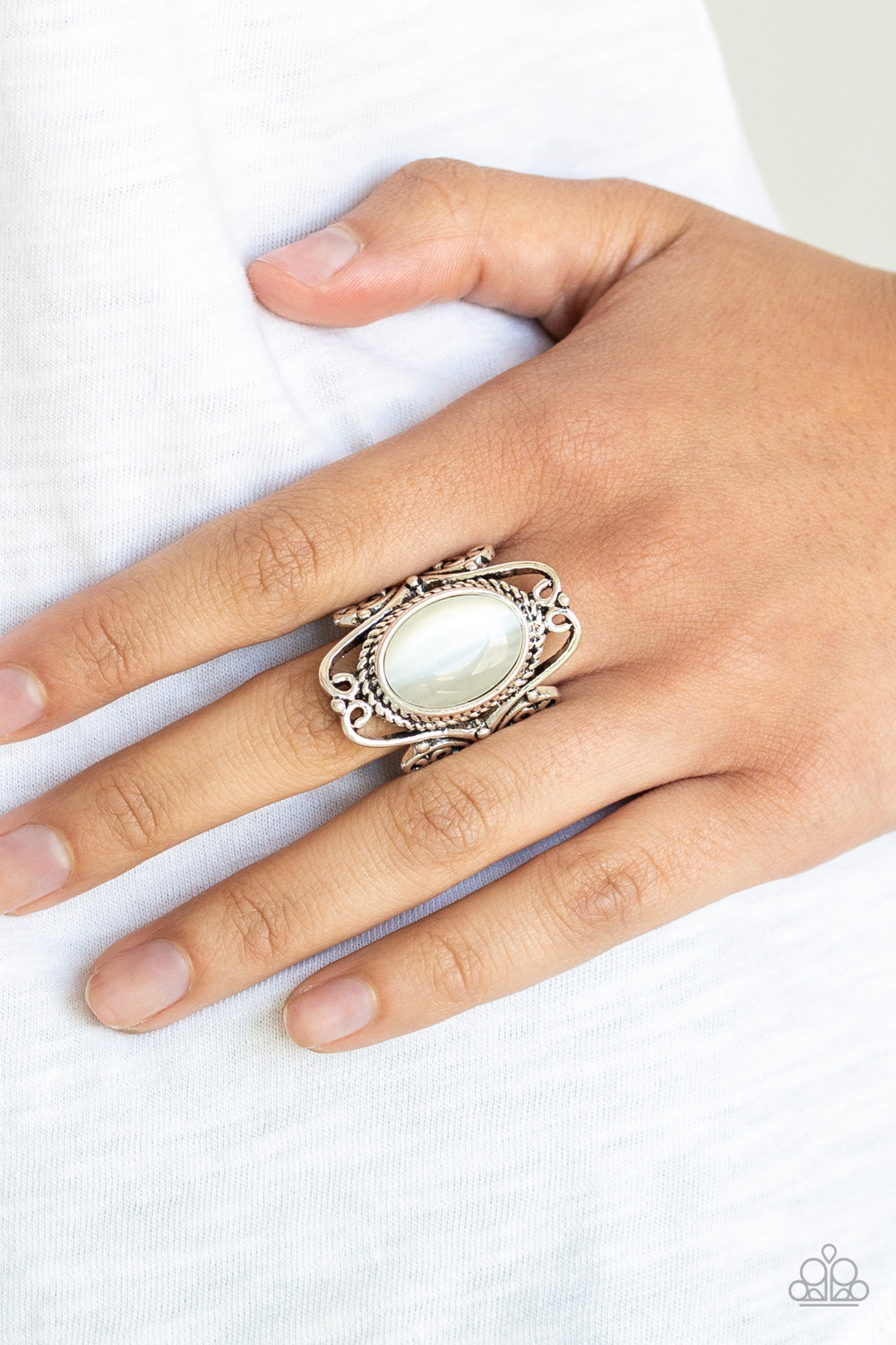 Paparazzi Accessories ✽ Fairytale Flair - White Ring✽Flat Rate Ship $4.50✽