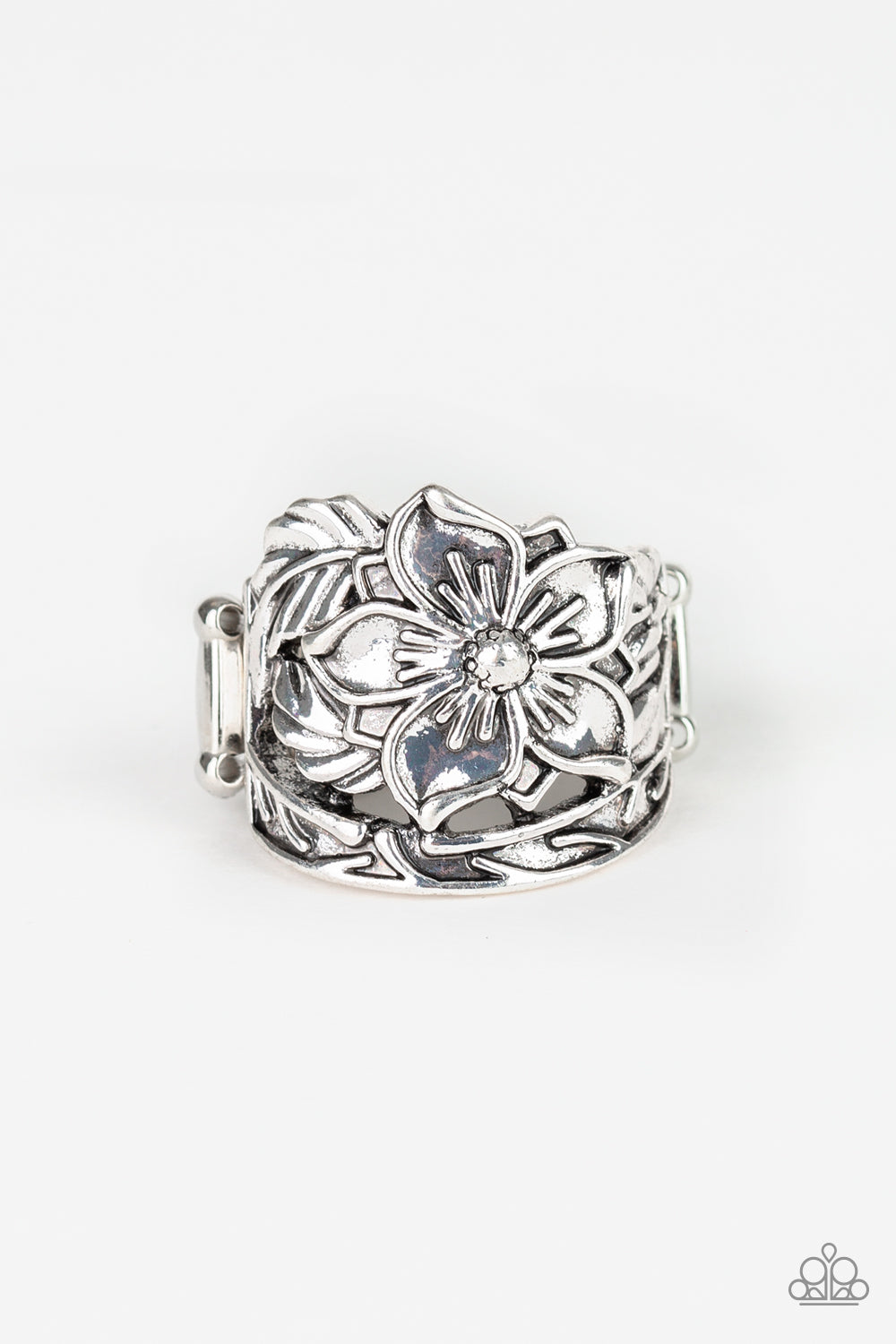brought✽to✽you✽by✽blingflingbykat✽hibiscus-highland-silver-ring✽paparazzi-accessories