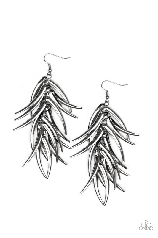 brought✽to✽you✽by✽blingflingbykat✽tasseled-talons-black-earrings✽paparazzi-accessories