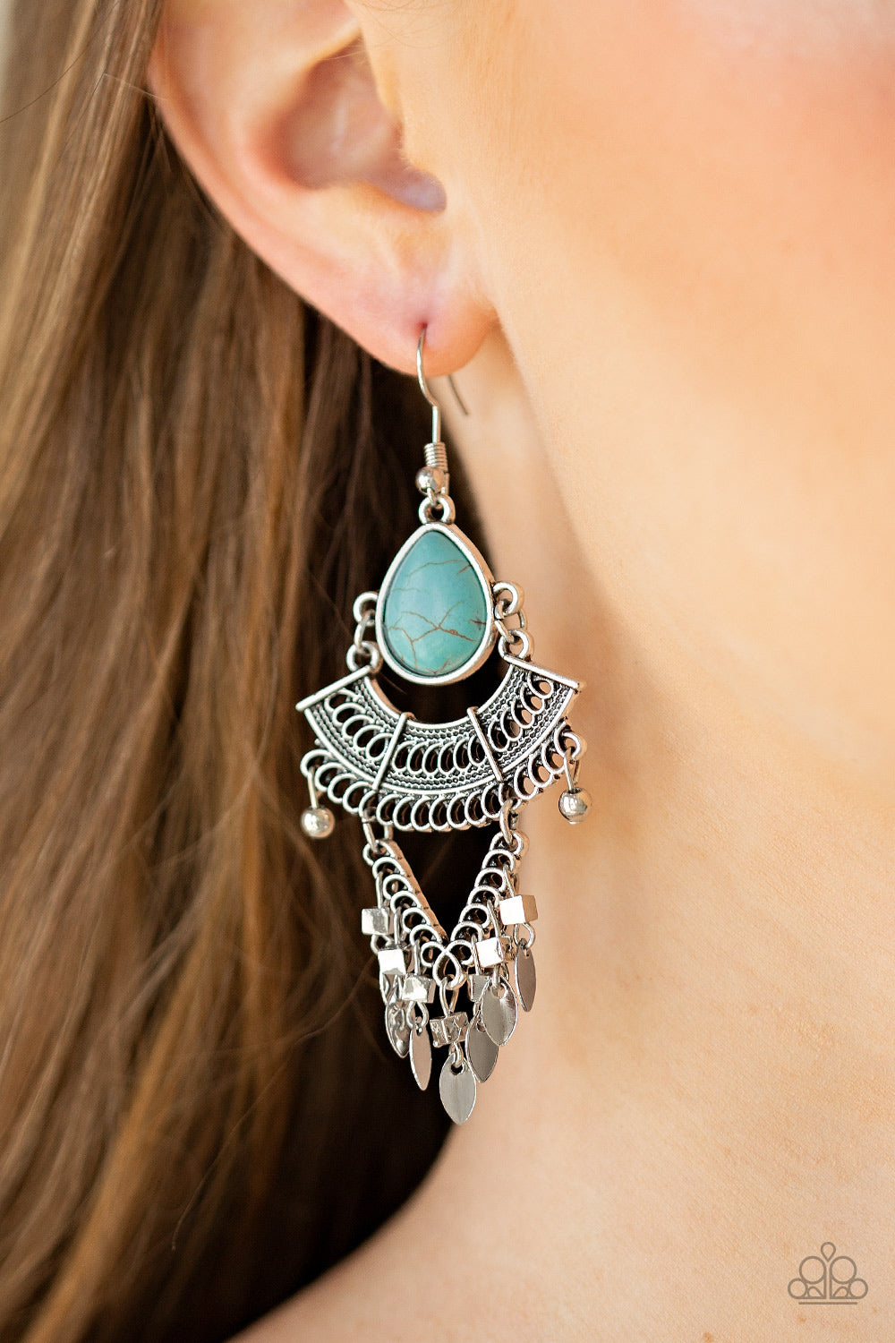 Paparazzi Accessories ✽ Vintage Vagabond - Blue Earrings✽Flat Rate Ship $4.50✽