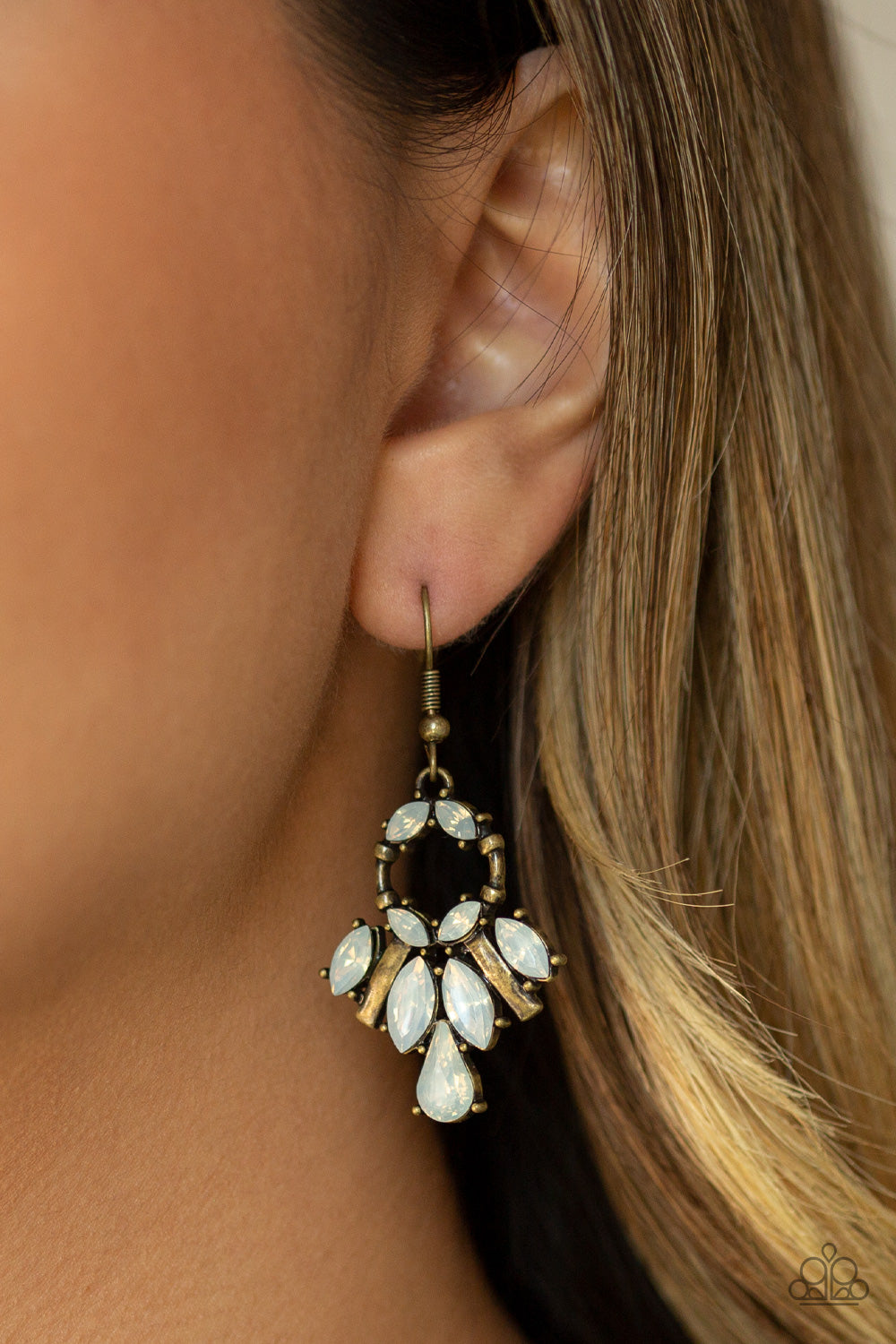 Paparazzi Accessories ✽ Glowing Allure - Brass Earrings✽Flat Rate Ship $4.50✽
