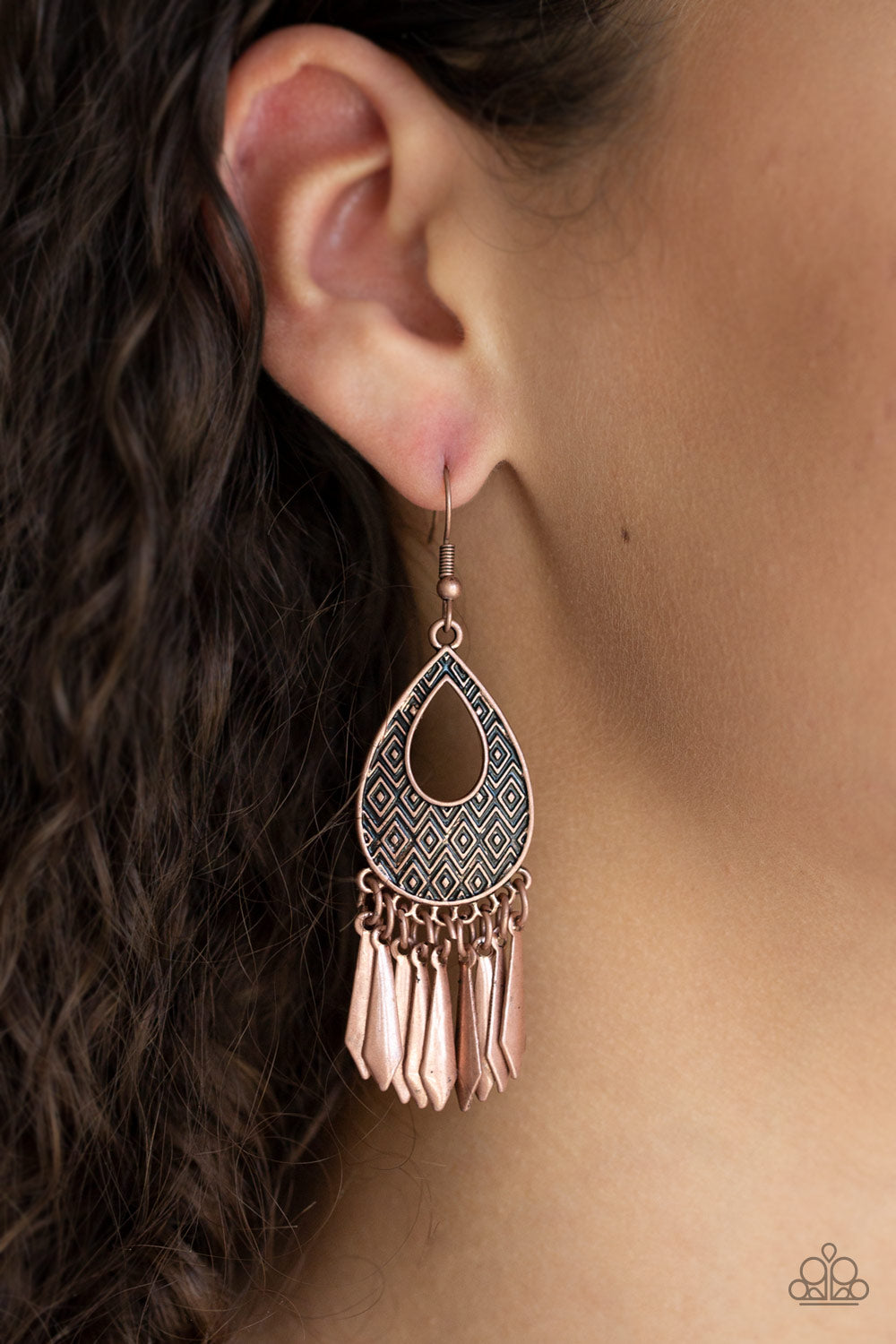 Paparazzi Accessories ✽ Metallic Funk - Copper Earrings✽Flat Rate Ship $4.50✽