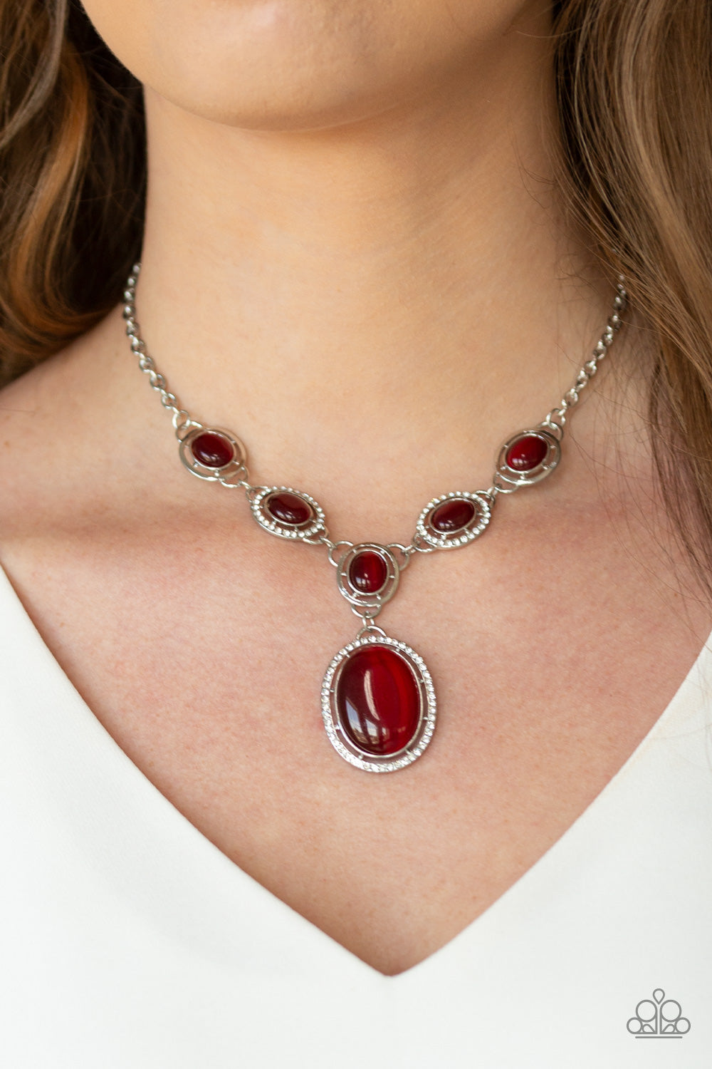 Paparazzi Accessories ✽ Metro Medallion - Red Necklace✽Flat Rate Ship $4.50✽