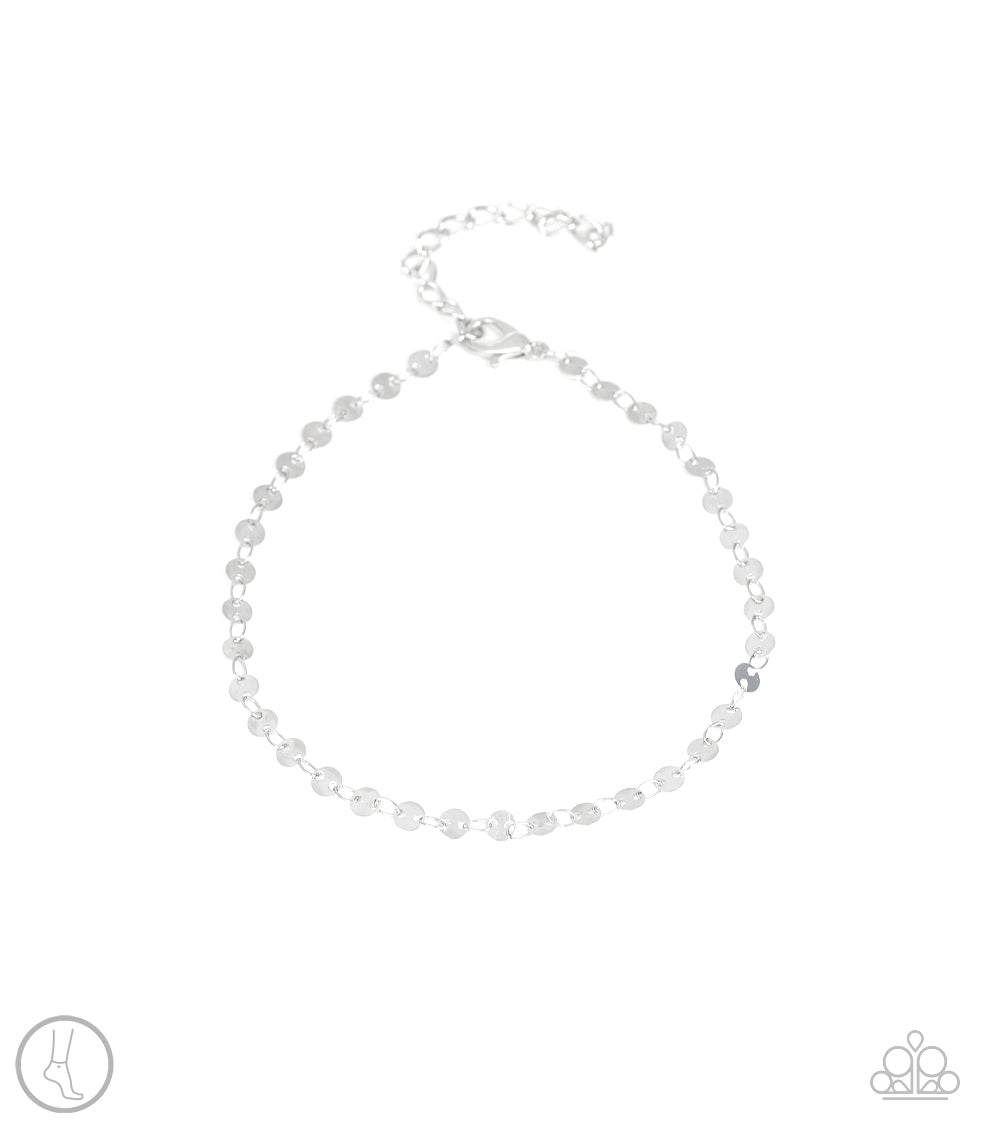 brought✽to✽you✽by✽blingflingbykat✽beach-shimmer-silver-anklet✽paparazzi-accessories
