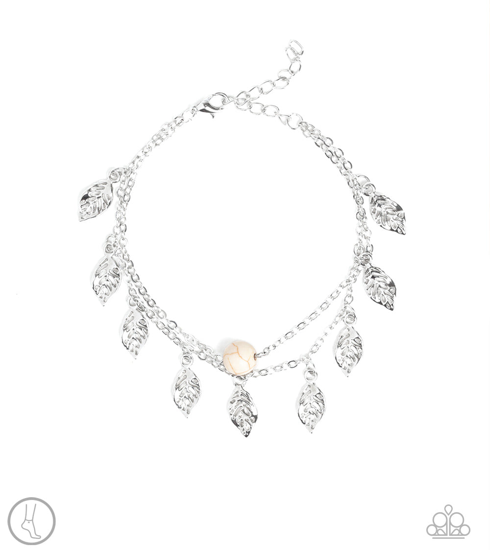 brought✽to✽you✽by✽blingflingbykat✽earthy-explorer-white-anklet✽paparazzi-accessories