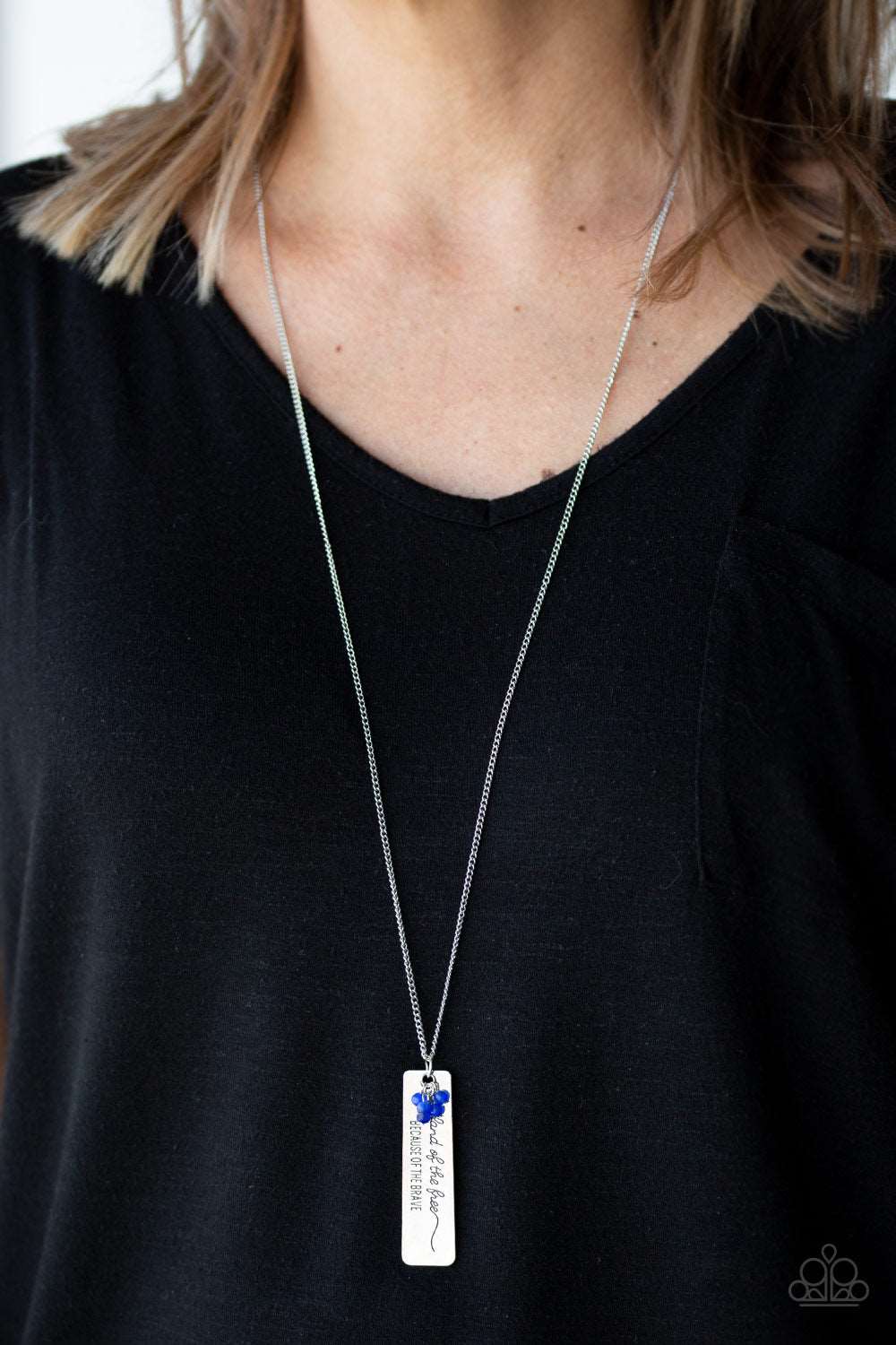 Paparazzi Accessories ✽ Because Of The Brave - Blue Necklace✽Flat Rate Ship $4.50✽