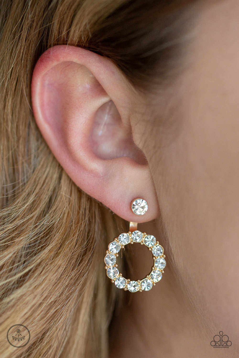 Paparazzi Accessories ✽ Diamond Halo - Gold Post Earrings✽Flat Rate Ship $4.50✽