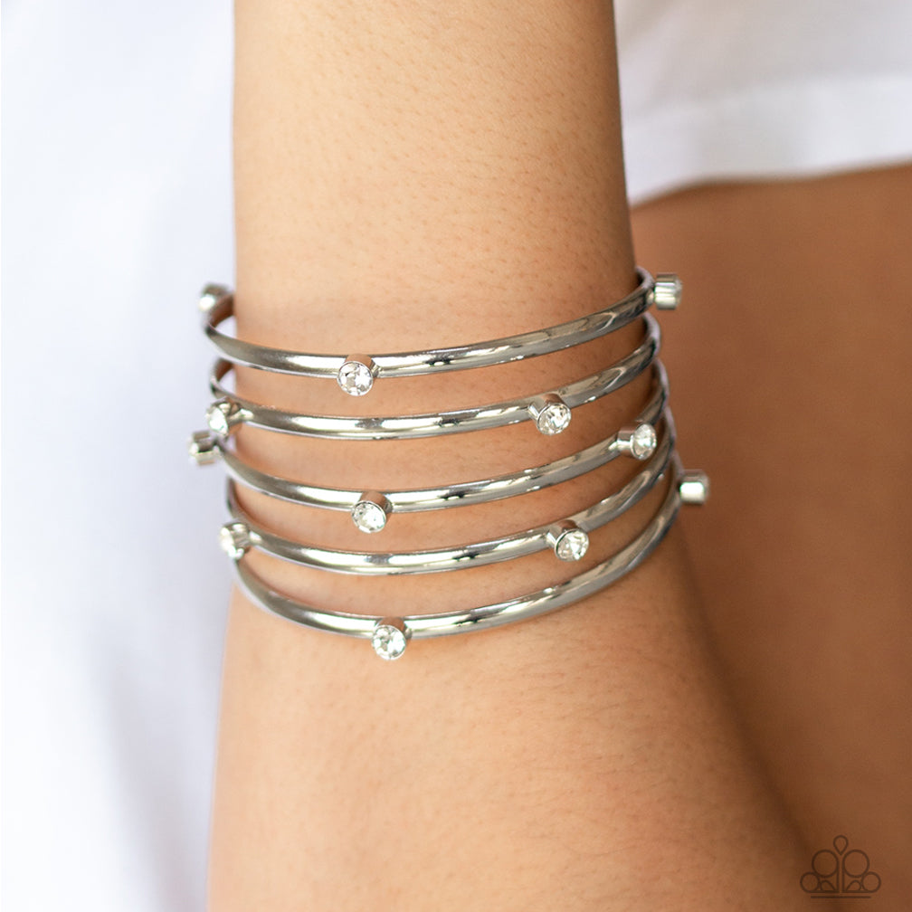 Paparazzi Accessories ✽ Sugarlicious Sparkle - White Bracelet✽Flat Rate Ship $4.50✽