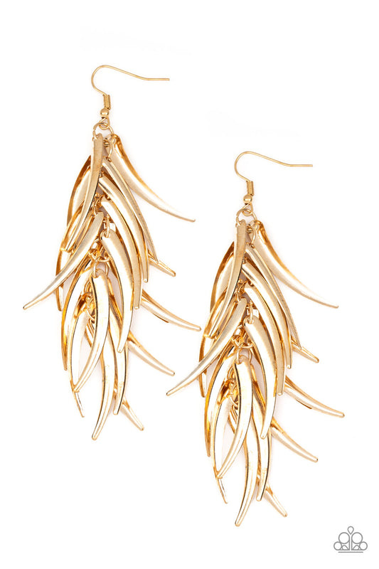 brought✽to✽you✽by✽blingflingbykat✽tasseled-talons-gold-earrings✽paparazzi-accessories