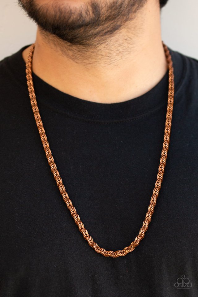 Paparazzi Accessories ✽Go Down Fighting - Copper Mens Necklace✽Flat Rate Ship $4.50✽
