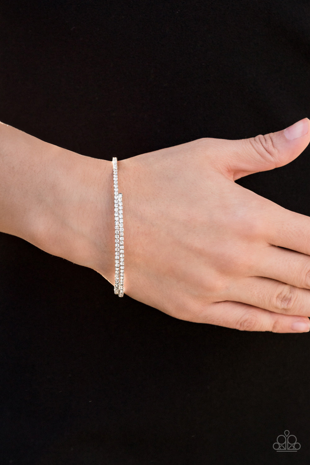 Paparazzi Accessories ✽ Sleek Sparkle - White Bracelet✽Flat Rate Ship $4.50✽