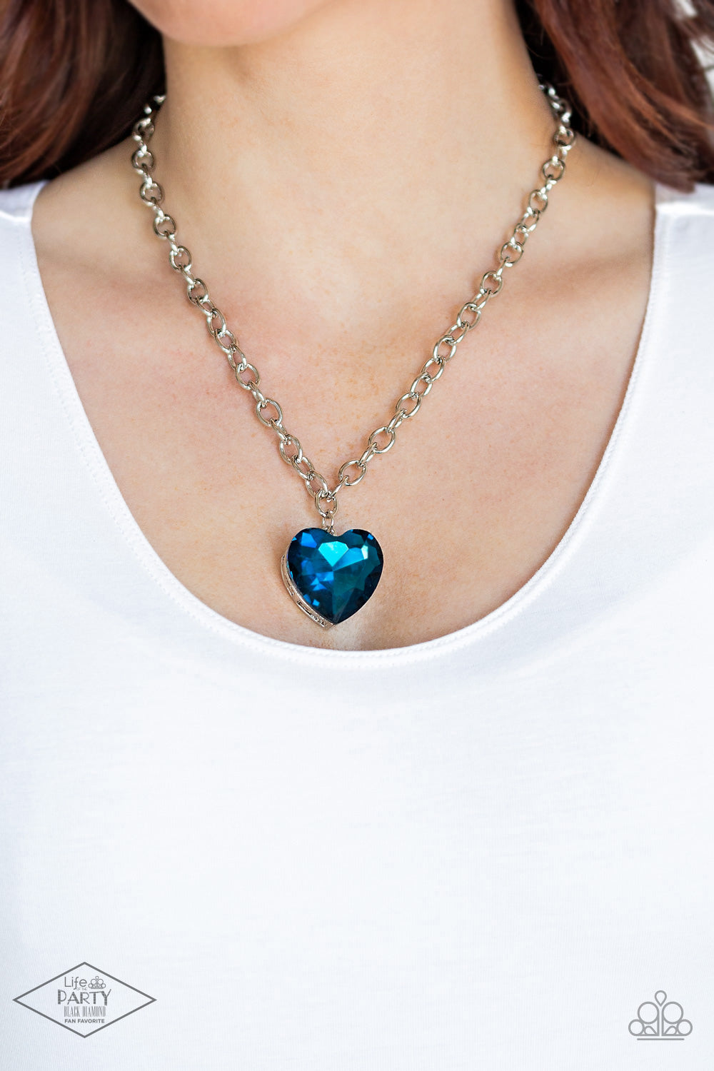 Paparazzi Accessories ✽ Flirtatiously Flashy - Blue Heart Necklace✽Flat Rate Ship $4.50✽ - Blingflingbykat 