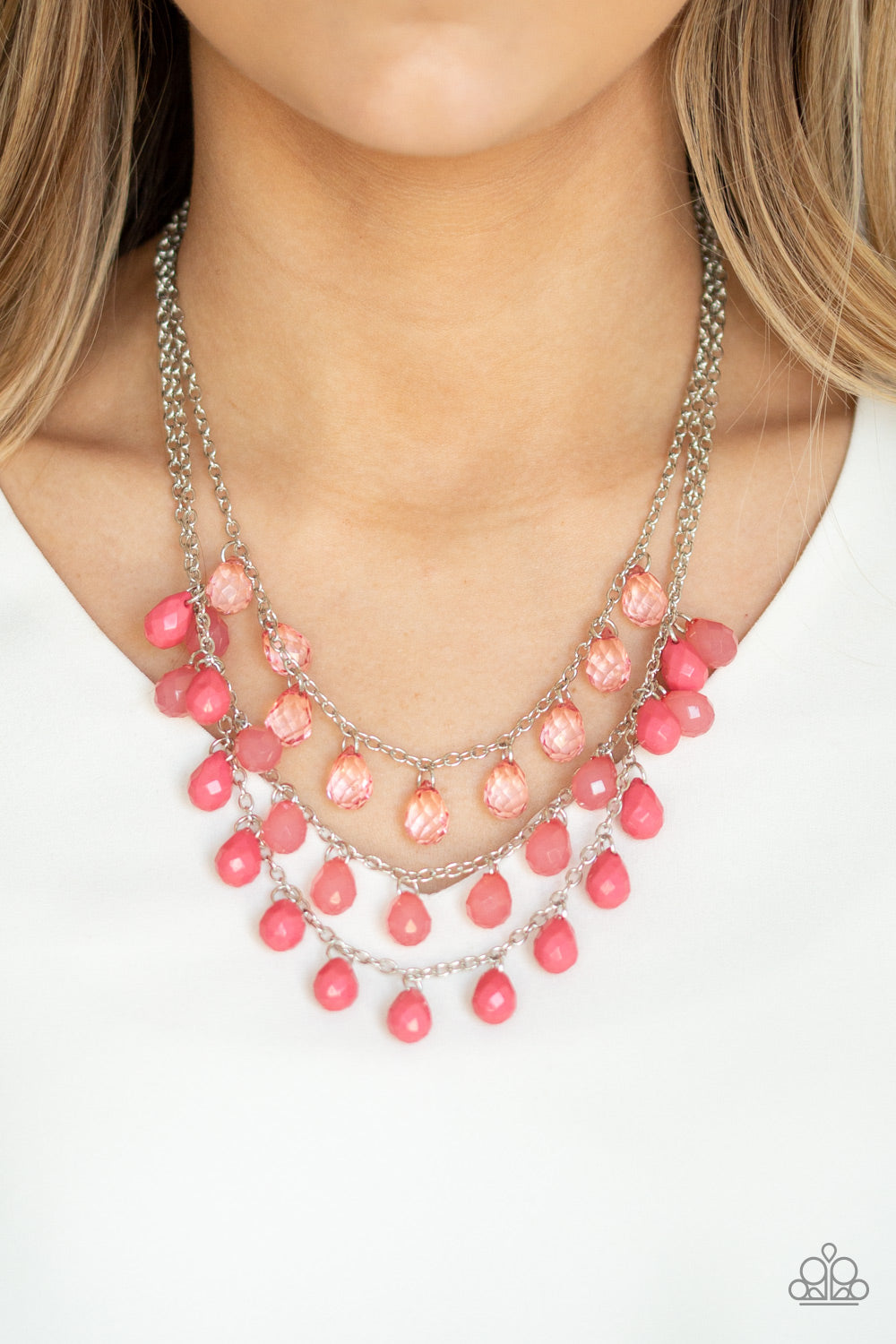 Paparazzi Accessories ✽ Melting Ice Caps - Pink Necklace✽Flat Rate Ship $4.50✽