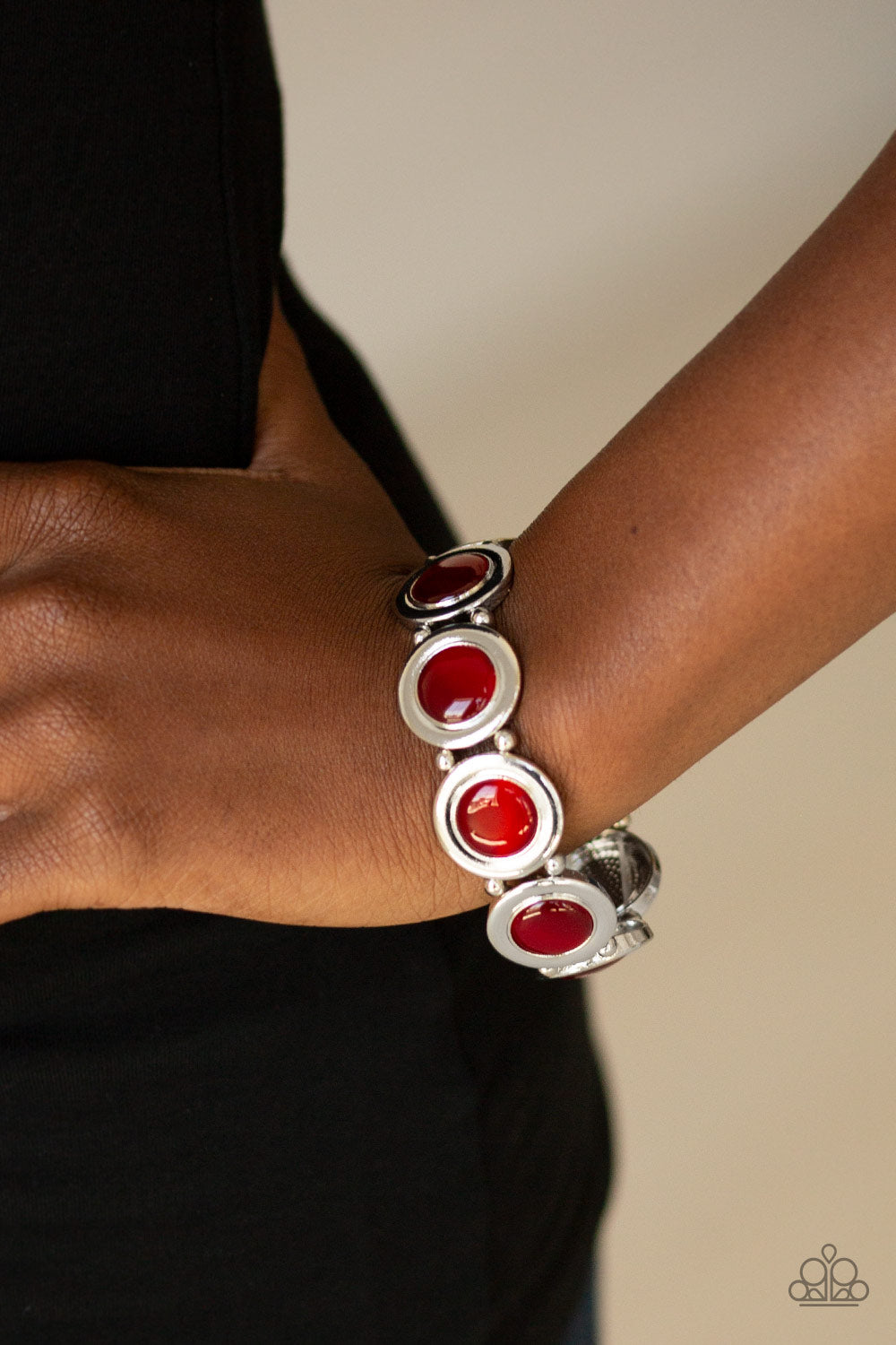 Paparazzi Accessories ✽ Muster Up The Luster - Red Bracelet✽Flat Rate Ship $4.50✽
